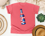 Patriotic Beer Bottle graphic tee in Watermelon