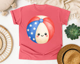 Patriotic Beach Ball graphic tee in Watermelon