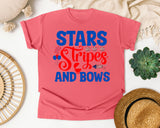 Stars Stripes And Bows Blue graphic tee in Watermelon