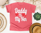 Daddy Is My Hero White 5 graphic tee in Watermelon