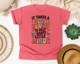 It Takes A Big Heart To Help Shape Little Minds graphic tee in Watermelon