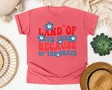 Land Of The Free Because Of The Brave Red graphic tee in Watermelon