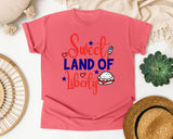 Sweet Land Of Liberty Red 2 graphic tee in Watermelon