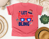 Let Freedom Bling Navy graphic tee in Watermelon
