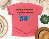Teacher Mode On Bold graphic tee in Watermelon