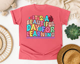 Its A Beautiful Day For Learning graphic tee in Watermelon