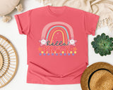 Hello Pre-K Rainbow graphic tee in Watermelon