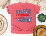 Thick Thighs American Vibes graphic tee in Watermelon