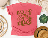 Dad Life Powered By Coffee And Chaos Brown graphic tee in Watermelon
