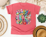 Teach Crayons graphic tee in Watermelon