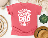 World's Okayest Dad And Proud Of It White graphic tee in Watermelon