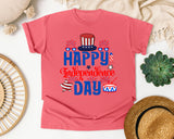 Happy Independence Day Blue graphic tee in Watermelon
