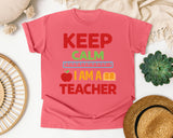 Keep Calm I Am A Teacher graphic tee in Watermelon