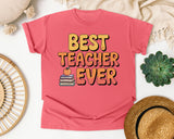 Best Teacher Ever Orange graphic tee in Watermelon