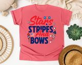 Stars Stripes And Bows Navy graphic tee in Watermelon