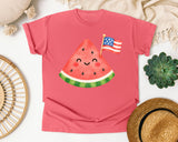 Watermelon With Flag graphic tee in Watermelon