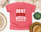 Best Dad Ever Not Perfect But Pretty Close White graphic tee in Watermelon