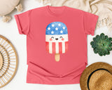 Patriotic Popsicle White graphic tee in Watermelon