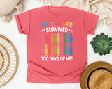 My Teacher Survived 100 Days Of Me Crayons graphic tee in Watermelon