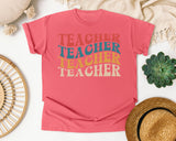 Teacher Teacher Teacher Retro graphic tee in Watermelon