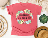 New Friends New Adventures graphic tee in Watermelon