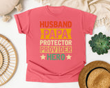 Husband Papa Protector Provider Hero graphic tee in Watermelon