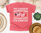 The Flavor Of Patriotism graphic tee in Watermelon