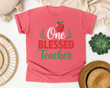 One Blessed Teacher Apple graphic tee in Watermelon