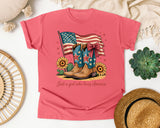 Just A Girl Who Loves America graphic tee in Watermelon