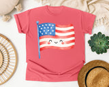 Smiling American Flag graphic tee in Watermelon