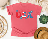 God Bless The USA Red graphic tee in Watermelon