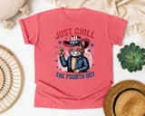Just Chill The Fourth Out graphic tee in Watermelon