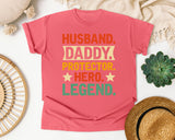 Husband Daddy Protector Hero Legend graphic tee in Watermelon