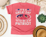 It's A Great Day To Be A Patriot graphic tee in Watermelon