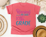 Roaring My Into 10th Grade graphic tee in Watermelon