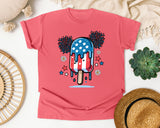 Patriotic Popsicle Fireworks graphic tee in Watermelon