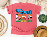 Farmer Dad Grey graphic tee in Watermelon