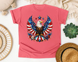Patriotic Eagle Emblem graphic tee in Watermelon