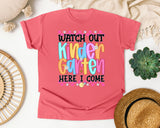 Watch Out Kindergarten Here I Come graphic tee in Watermelon