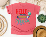 Hello Preschool Pencil graphic tee in Watermelon