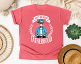 Ain't No Hood Like Fatherhood White 2 graphic tee in Watermelon