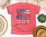 USA 4th Of July Grey 2 graphic tee in Watermelon