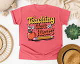 Teaching Is A Work Of Heart Brown graphic tee in Watermelon