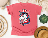 Patriotic Unicorn graphic tee in Watermelon