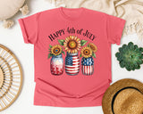 Happy 4th Of July Grey graphic tee in Watermelon