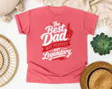 The Best Dad Not Perfect Just Legendary White graphic tee in Watermelon