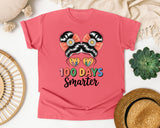 100 Days Smarter Messy Bun graphic tee in Watermelon