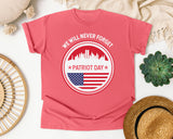 We Will Never Forget Patriot Day White graphic tee in Watermelon