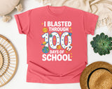 I Blasted Through 100 Days Of School graphic tee in Watermelon