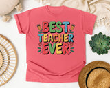 Best Teacher Ever Grey 3 graphic tee in Watermelon